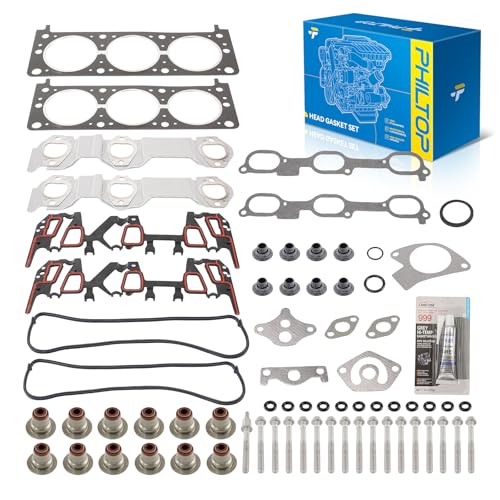 Image of PHILTOP HS9957PT-2 Head Gasket Set Fit for Buick Century /Chevy Lumina 1995-1999, Malibu 1997-1999, for Oldsmobile Cutlass Supreme Ciera, Pontiac Grand Prix Am, for 3.1L Engine Cylinder Head Gasket Kit