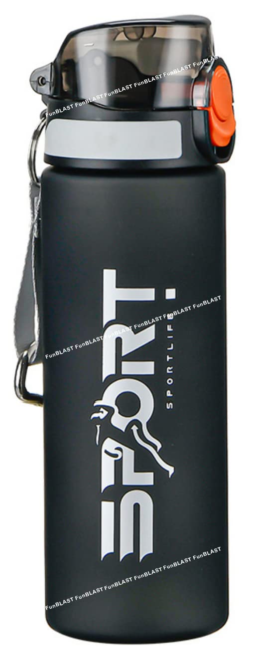 FunBlast 550 ML Unbreakable Water Bottle Black & Sea Green - Image 1
