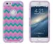 iPhone 6, DandyCase 2in1 Hybrid High Impact Hard Aqua Pink Purple Pastel Chevron Pattern + Lavender Silicone Case Cover for Apple iPhone 6 (4.7" screen) + DandyCase Screen Cleaner
