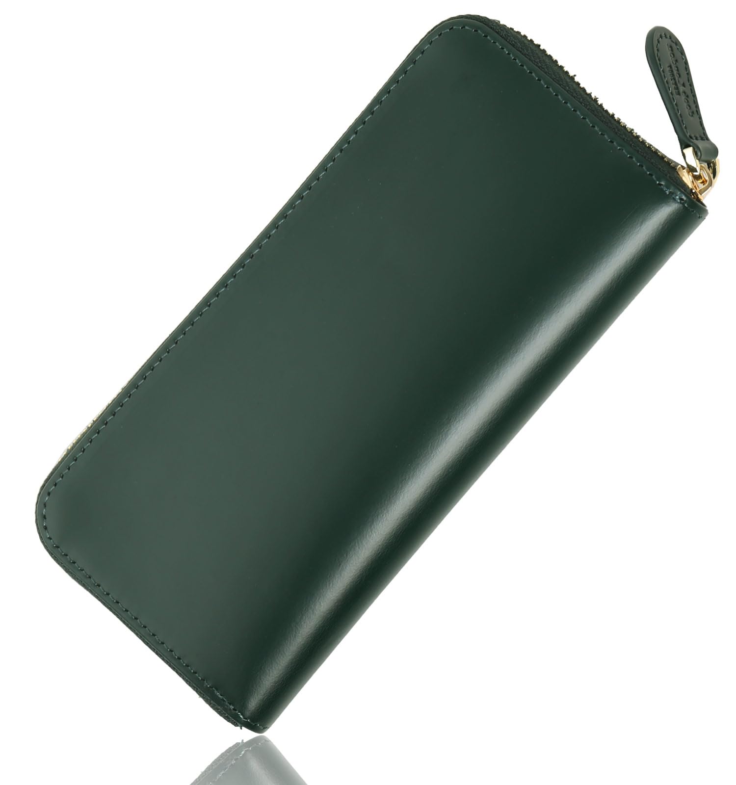 【なんでもや】コードバン　ラウンドファスナー長財布　グリーン ラウンドファスナーウォレット グリーン