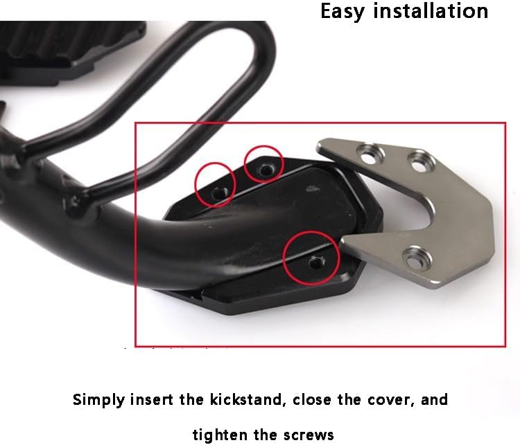 Motorcycle Kickstand Extender Pad for Haojue ADX125 2024, Durable Side Stand Extension Plate, Heavy Duty Kickstand Brace, Enhances Motorcycle Stand Stability,A