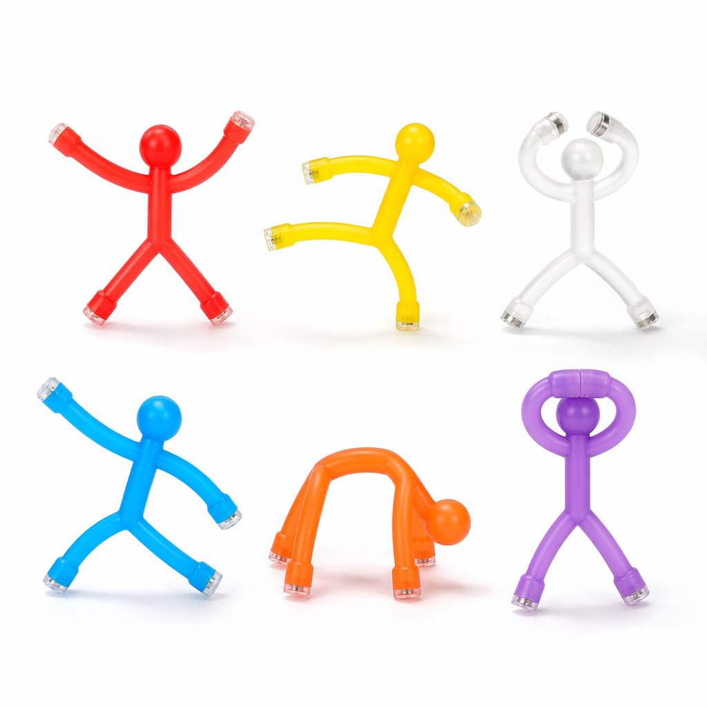 6 Pcs Flexible Refrigerator Magnets, Decorative Magnetic Memo Holders for Fridge Whiteboard Office Desk, Colorful Magnetic Clips for Photos Notes Shopping Lists, Home Kitchen Decoration