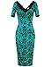MUXXN Women's 50s Jade Cat V-neck Cocktail or Wedding Swing Dress