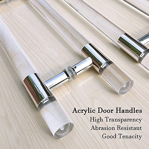Poignée de porte en verre de salle de bain design push-pull transparent - 6
