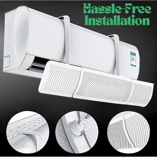 Image of AC Windshild, Plastic Air Conditioner Deflector 22-32 Inches Air Flow Diverter Adjustable Angle Design Universal Hanging, Wind Deflector for Bedroom Office Angle Design