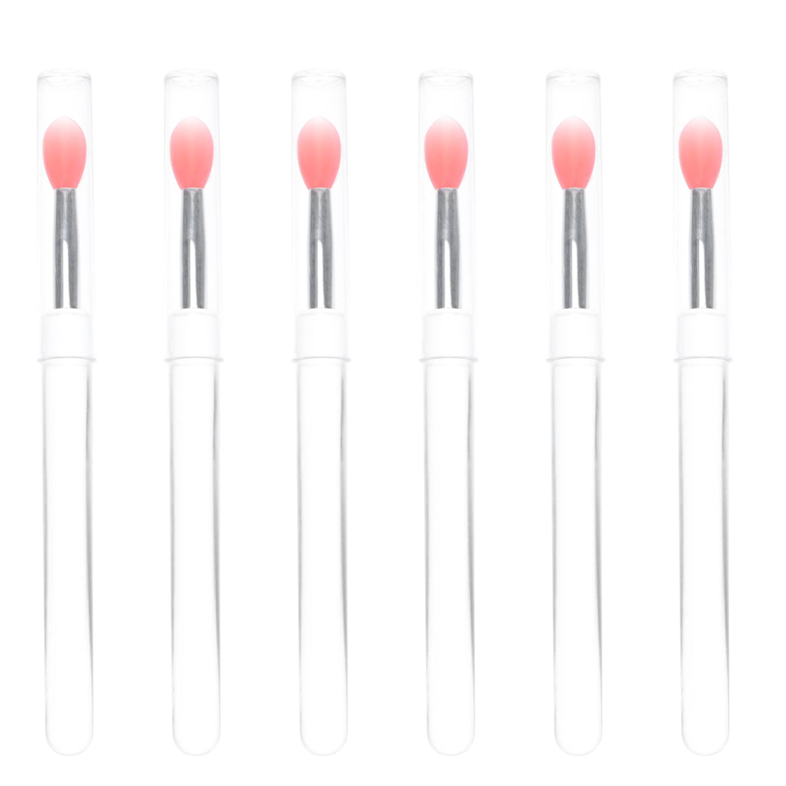 FRCOLOR Ergonomic Silicone Lip Brush Set 6pcs Makeup Brush for Precise Lip Eye Application