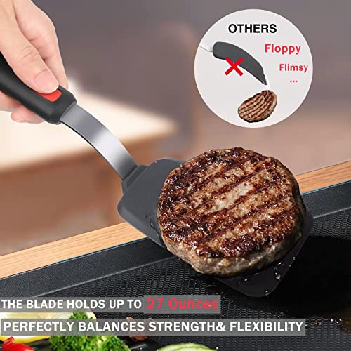 Image of Silicone Spatula - Nonstick, Heat Resistant Cooking & Baking Flipper for Pancakes, Omelettes, Pizza, Steak, Dosa - Ideal for Griddle Pans, Cookware and Fish Turner (Classic Spatula)
