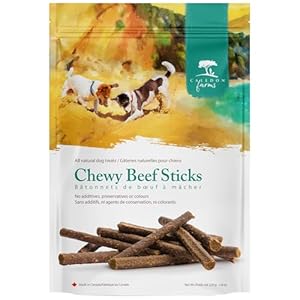 Caledon Farms Chewy Beef Sticks Dog Treats: 220G/7.8OZ Caledon Farms Chewy Beef Sticks Dog Treats 220G78OZ