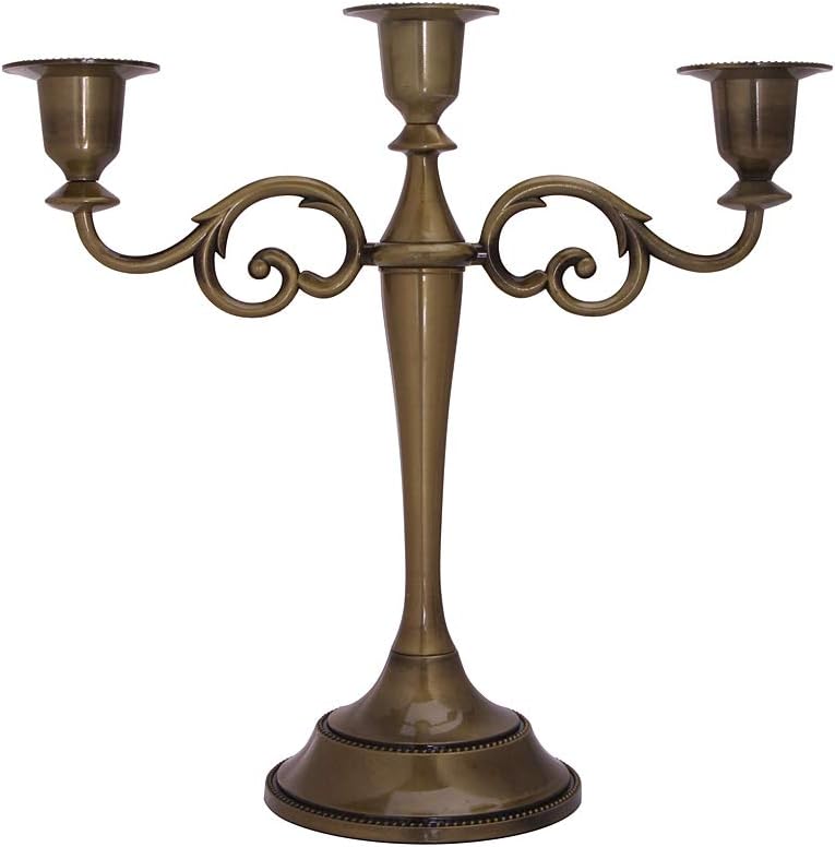 Ecoolda Brass Taper Candle Holder,Wedding & Dinning Table Decorative Candlestick Holder,Metal Candelabra,Fits 3/4 inch Thick Taper Candle