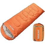 3-4 Season Sleeping Bag for Adults & Kids, Lightweight Warm Cold Weather Camping Bag with Waterproof Compression Sack - Portable for Hiking, Backpacking, Traveling & Outdoor Adventures (Mandarin Red)