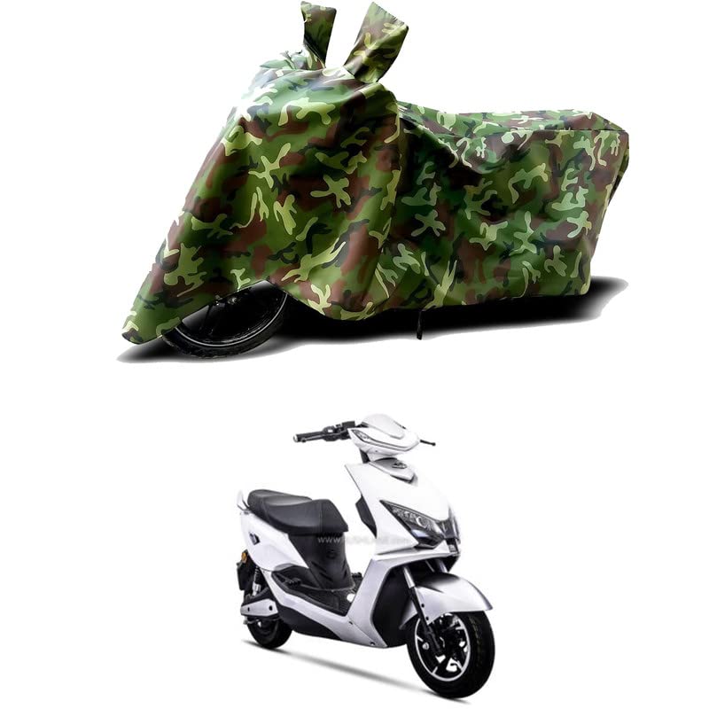 Image of 100% Water Resistant Bike Scooty Two Wheeler Body Cover Compatible for Kinetic Green Zing /UV-Rays /Heat Protection /Birds Dropping /Scratchproof /Dust Proof /Waterproof /All Varient[Green MJ]