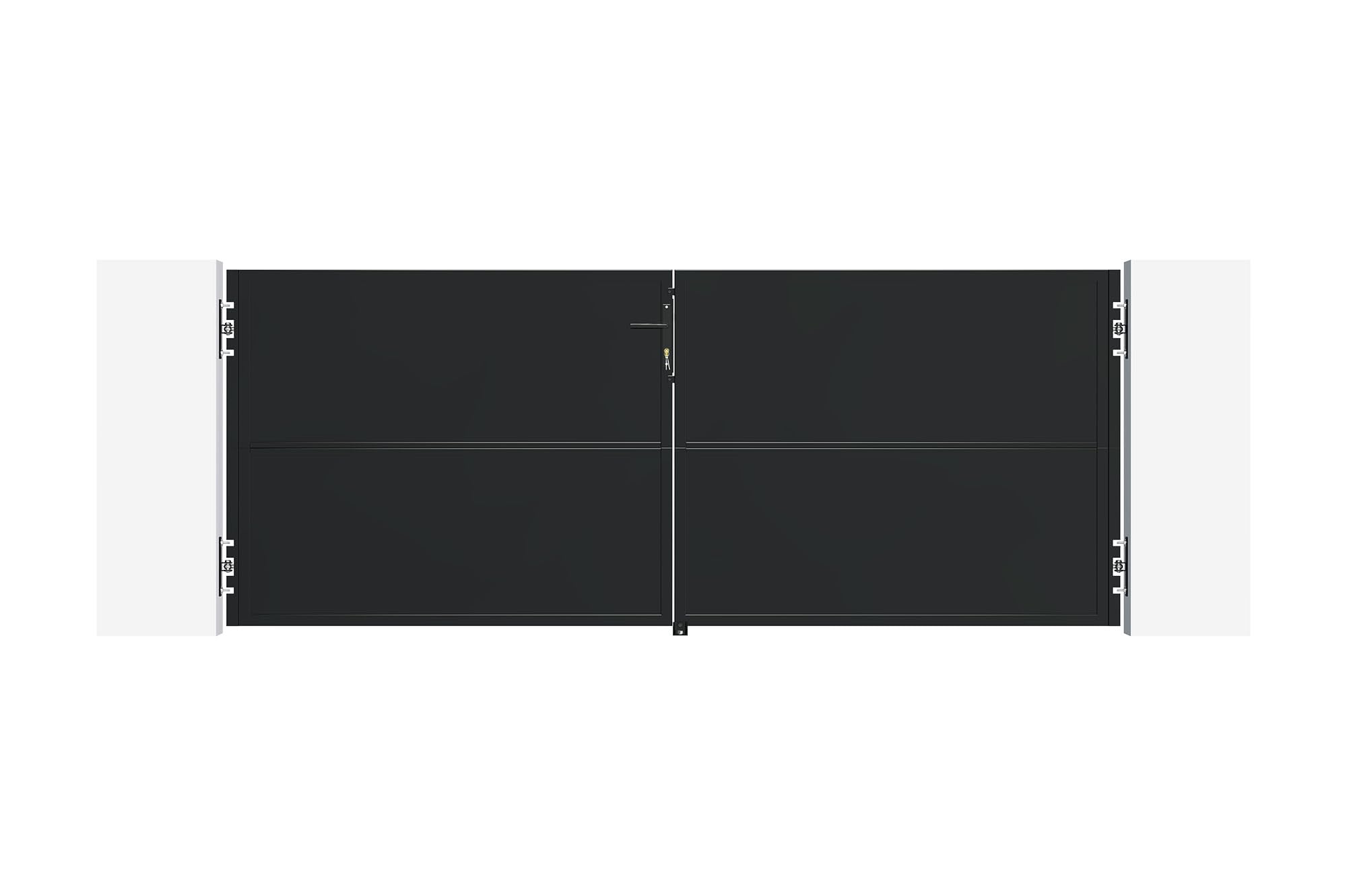Casanoov Portail acier noir mat 3m NALI H.120cm