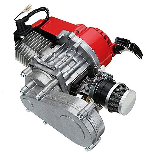 49cc 2-Stroke Air-Cooled Single Cylinder Gas Engine, Mini High Performance Cylinder Head Pull Start Engine for Pocket Bike Mini Dirt Bike Atv Or Scooter