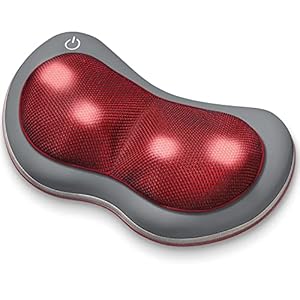 Beurer MG 149 Massagegerät, elektronisches Nacken-Rücken-Hals Massagekissen mit 4 Shiatsu-Massage-Köpfen und Wärmefunktion, fürs Büro und Zuhause