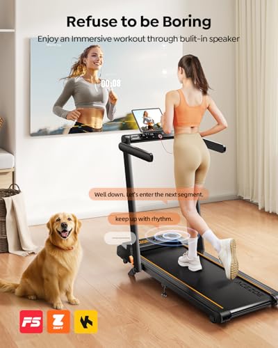 Image of Acezoe Foldable Treadmill with 15% AUTO Incline, 9 Levels Incline Walking Pad Treadmill with Handle Bar, Portable Treadmills for Home Small, 3.0HP Quiet Brushless, 0.6-7.5 MPH, 300LBS Capacity
