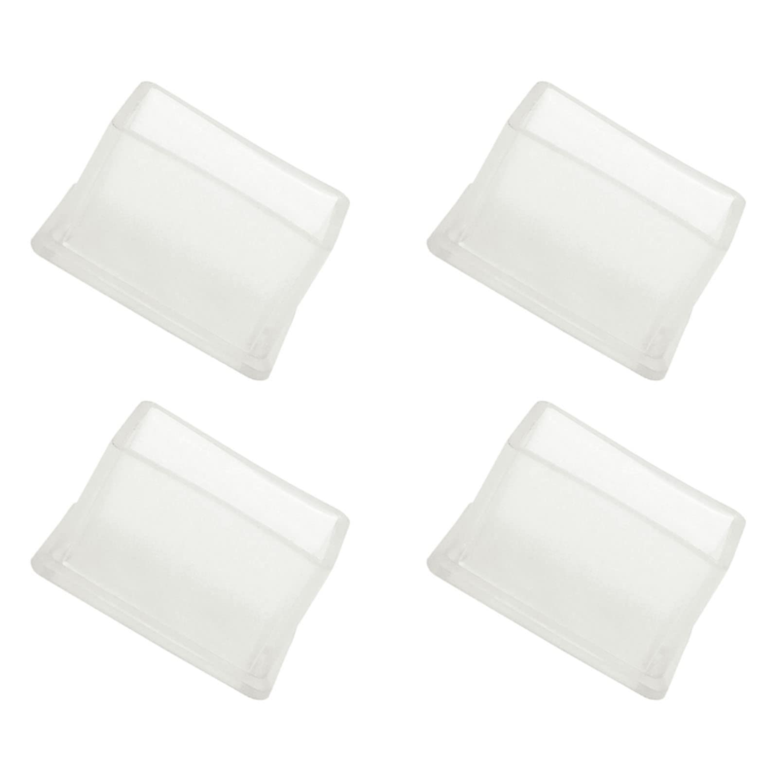 METALLIXITY Chair Leg End Cover (40mm x 20mm) 4Pcs, Rectangle PVC Furniture Feet Caps Floor Protector