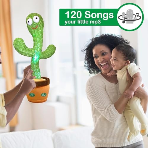 Image of Rechargeable Toys Talking Cactus Baby Toys for Kids Dancing Cactus Toys Can Sing Wriggle & Singing Recording Repeat What You Say Funny Education Toys for Home Decor for Kids