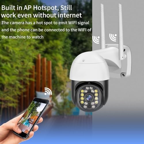 Image of Eyetech 360 WiFi 1080p 3MP 360 Degree Pant Tilt Smart Ptz Wireless Security Camera Outdoor Security Motion Detection,Two Way Audio,Light Vision, Watch Live View Camera Home Office Surveillance (K-804)