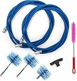 BARETTO | Kit Limpieza conductos de Humos | cepillos articulados Ø 80 100 120 mm, Nylon, Cable Acero Revestido | Set Mantenimiento chimeneas y Tubos