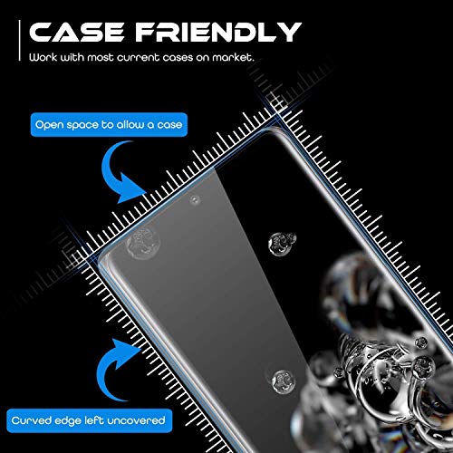 Image of Screen Protector for Samsung Galaxy S20 Ultra Black Tempered Glass Edge-to-Edge 3D Screen Guard With Installation Kit