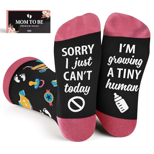 New Mom Gifts & Funny Socks for Pregnant Women, First Time Mother Must Have - Ideas Christmas Presents, Stocking Stuffers for Women, Mother's Day Gifts for Expecting Mom, Mom To Be, New Parents