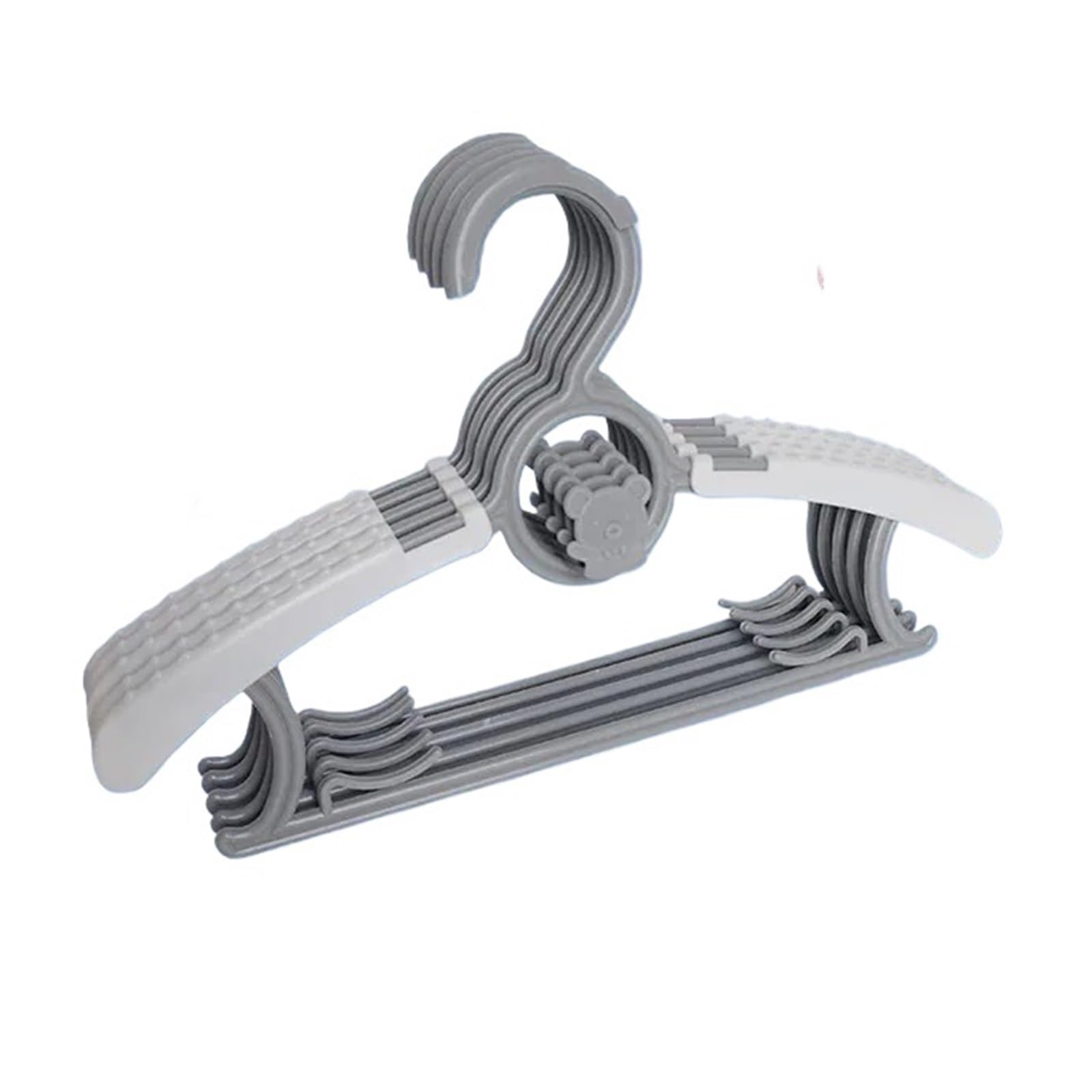 Coat Hangers Coats Rack Non-slip Clothes Hanger Adjustable Storage Hangers Cute Clothes Organizer Closet(Gray,5PCS)