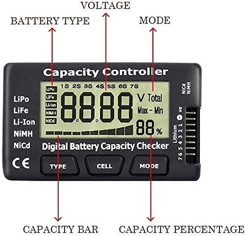 ICQUANZX digitale batterijcapaciteitstester, batterijcapaciteit Voltage Checker Controller Tester met LCD voor LiPo Life… - Afbeelding 3