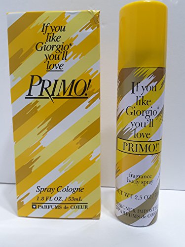 Primo By Parfums De Coeur For Women. Cologne Spray 1.8-Ounce And Fragrance Deodorant Body Spray 2.5 Oz Bundle #TOP3