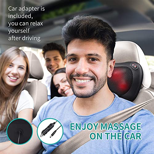 Nekteck Rückenmassagegerät mit Wärme, Shiatsu Nacken- und Rückenmassagegerät für den Rücken, Schulterschmerzlinderung, elektrisches Tiefengewebe-Knetmassagekissen für Zuhause, Büro - Image 6