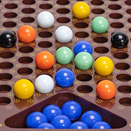 Juego de Mesa Halma Clásico con Tablero y Canicas miniatura 4