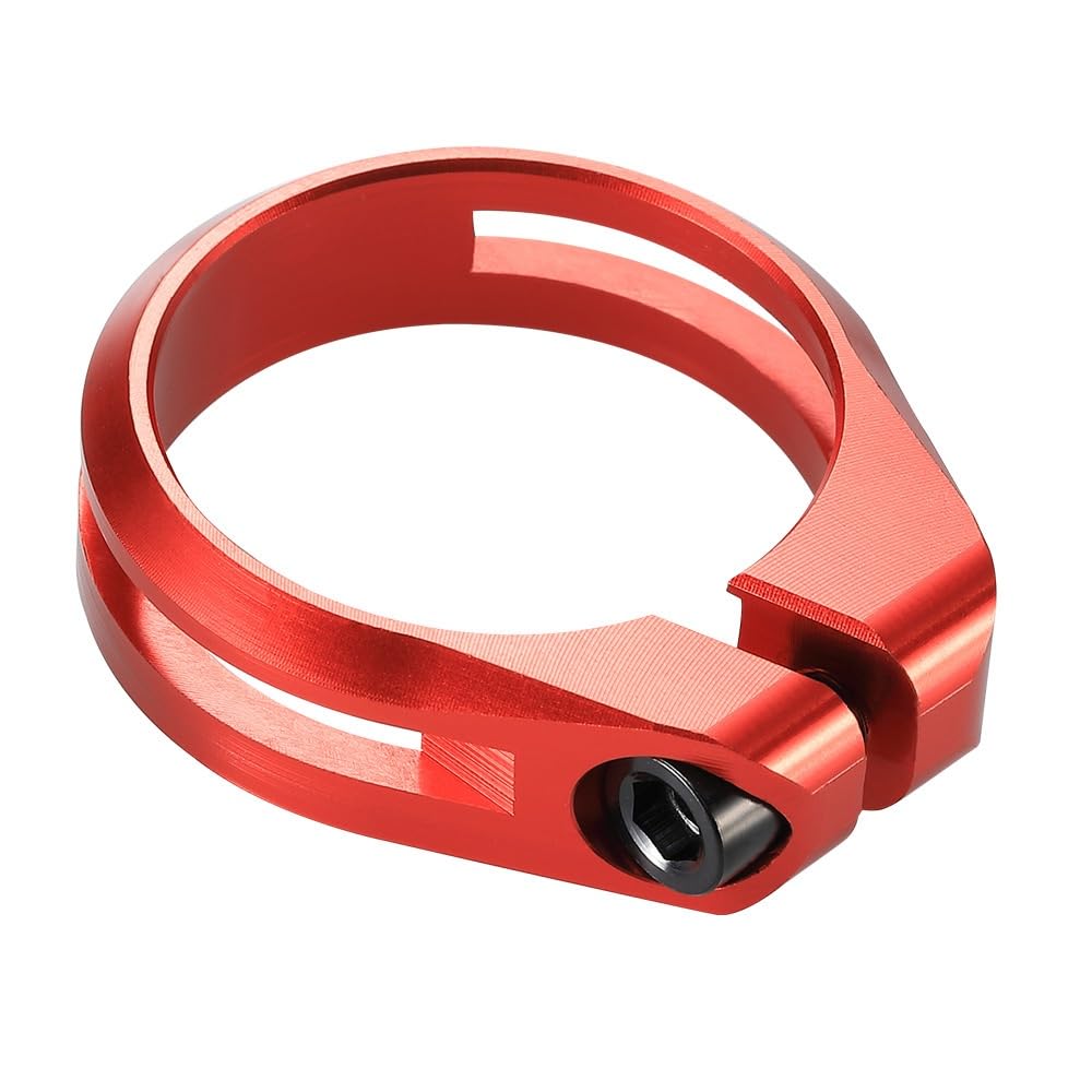 Bike Seat Clamp Road Bicycle Seat Post Clamp 34.9mm Pipe with Titanium Screw MTB Bike Clamps Cycling Accessoires(31.8 red)