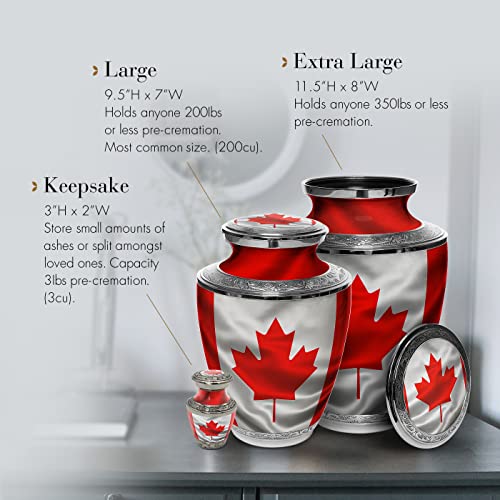 Image of Canadian Flag Cremation Urns for Human Ashes Adult Man & Urns for Ashes
