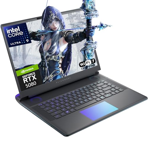 Image of Alienware 16 Area-51 Gaming Laptop, NVIDIA RTX 5080 16GB GDDR7, Intel Ultra 9 275HX, 16 inch QHD+ 240Hz 500Nits, 64GB DDR5, 8TB SSD, 4K Camera, Wi-Fi 7, One-Handed Keyboard, Windows 11 Pro