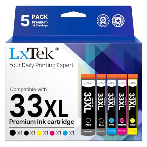 LxTek 33XL Multipack Druckerpatronen Kompatibel für Epson 33XL 33 XL für Epson XP 540 Druckerpatronen für XP-7100 XP-530 XP-640 XP-830 XP-900 XP-645 XP-635 XP-6305er-Pack