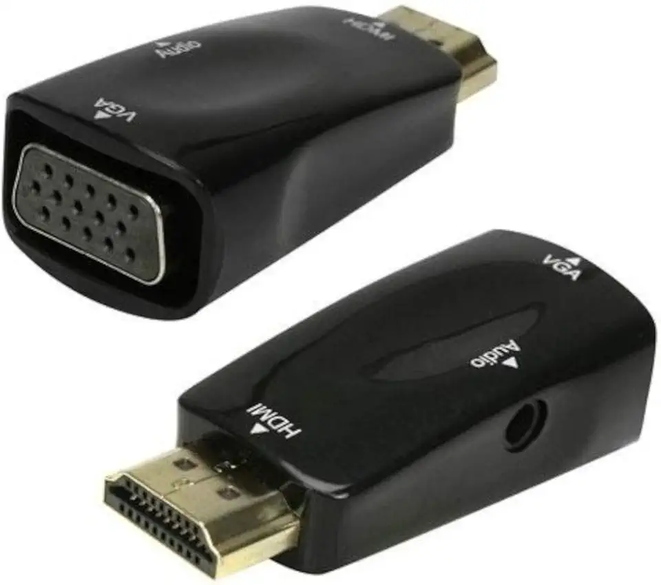 Chipsce Plug Conversor HDMI para VGA com Saída R L, Preto