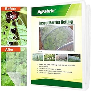 Agfabric Garden Netting for Plants 4x10ft Insect Netting Panel with 6pcs Wire Grow Tunnel, White