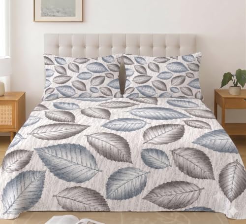 Image of IVAZA 240 TC Soft Ezyption Cotton Floral Print King Size Bedsheet - with 2 Pillow Covers, Hypoallergenic, Brethable, (Size- 90 x 90 Inch) Charcoal Grey