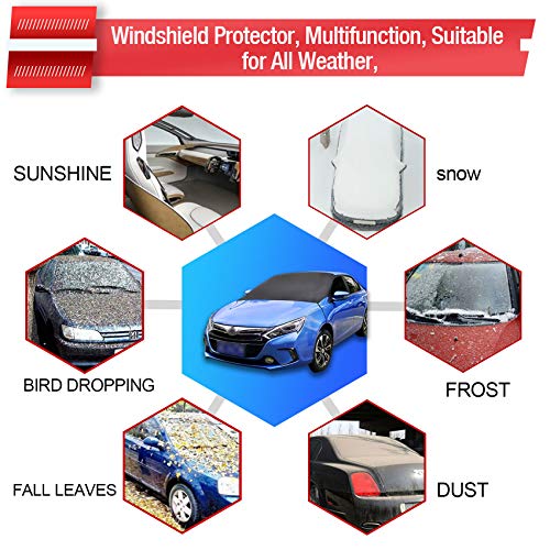 Altitaco Car Rear Windshield Snow Cover, Rear Windscreen Snow Ice Cover Protector With Flaps And 4 Magnets, Sun Shade Protector Exterior Shield Guard Fits Most Cars, Trucks, Suv And Vans #TOP4
