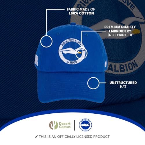 Gorra de béisbol bordada Brighton & Hove Albion azul ajustable miniatura 4