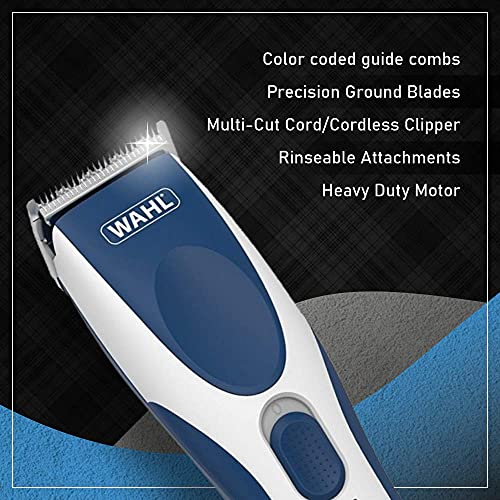 Wahl 09649024 Cord/Cordless Color Pro Hair Clipper for Men; 60 Minutes