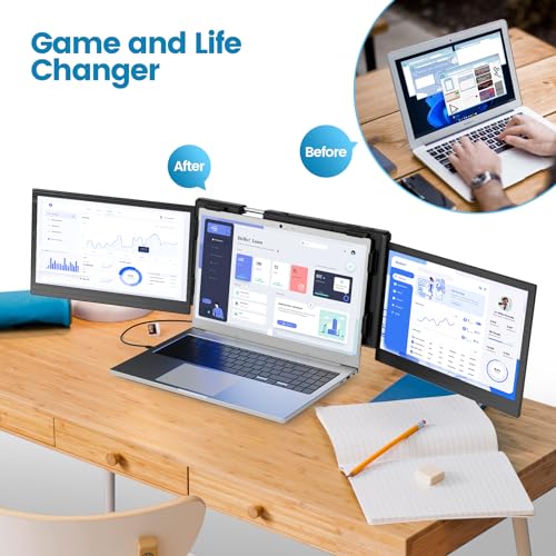 Teamgee 12’’ Laptop Monitor Erweiterung, EIN Kabelanschluss für Windows Laptops mit 13"-16,5" Bildschirme, FHD 1080p Display, USB-C – Bild 5