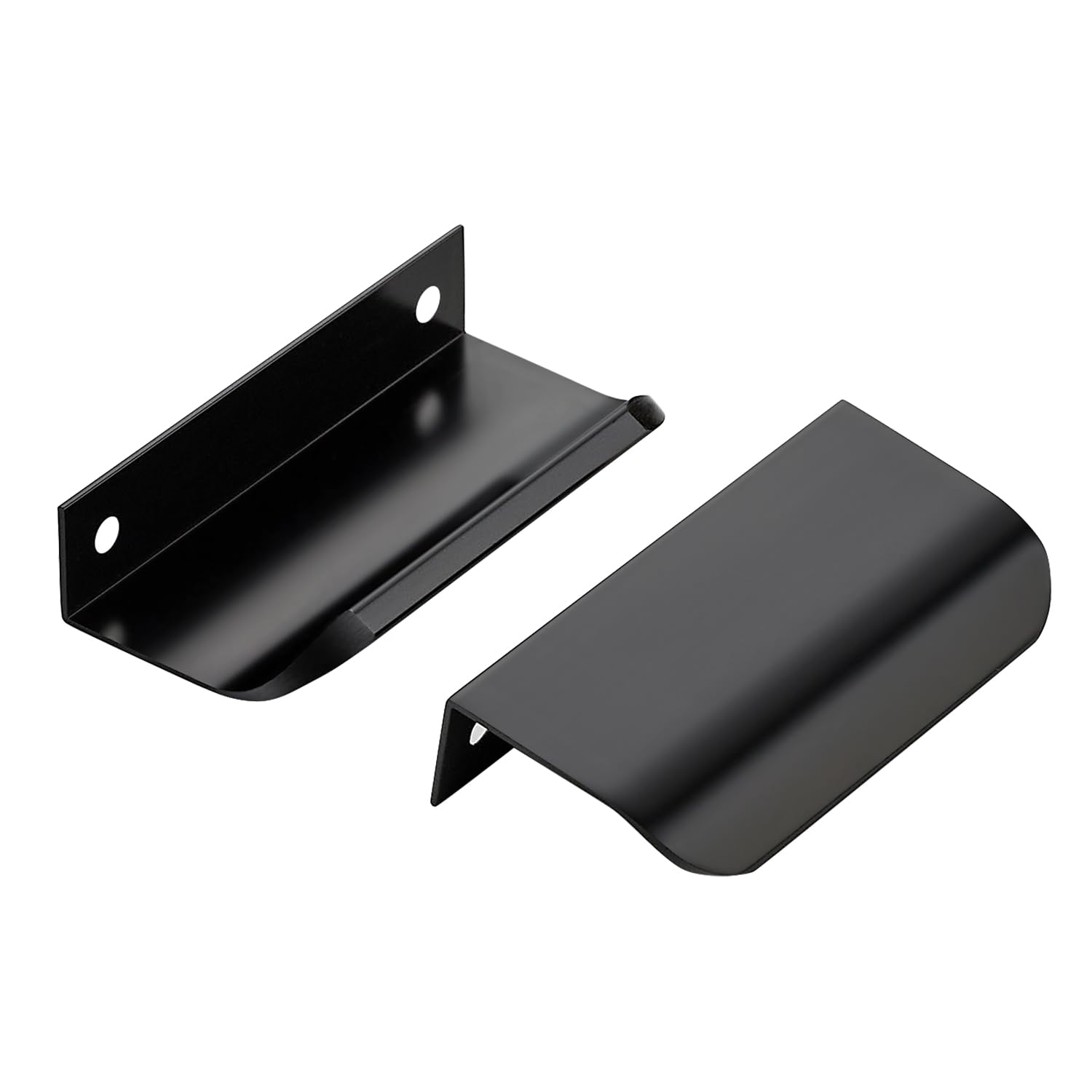 Ravinte Hardware 12 Pack Black Cabinet Handles, Finger Edge Pull Cabinet Handles 80mm/3.15 inch, Finger Edge Pulls Cabinet Pulls Finger Pulls for Cabinets — image 1