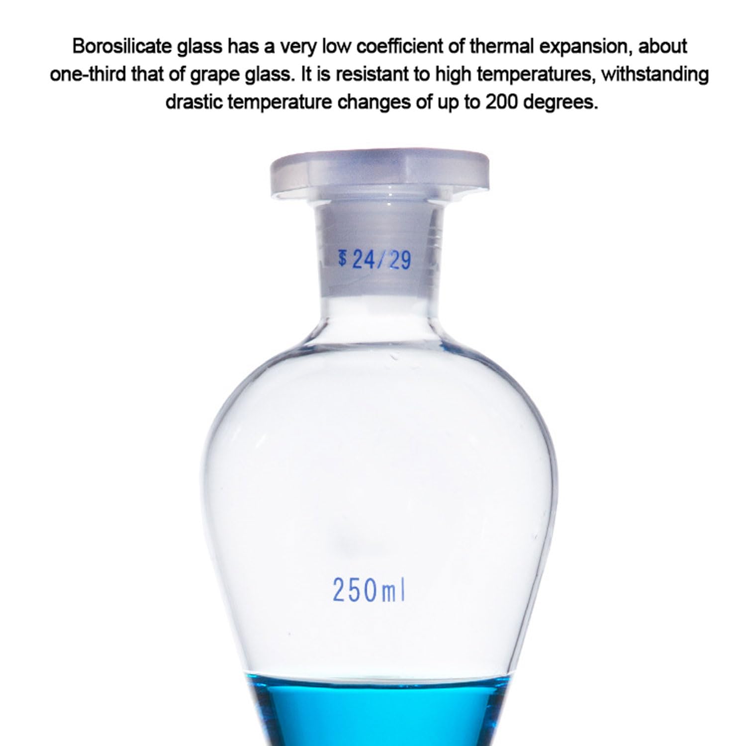 Ampoule à décanter scientifique en forme de poire, 60/125/250/500/1000/2000ml, avec 24/29 articulations et connecteur PTFE, Filtre en verre pour bol Entonnoir en verre