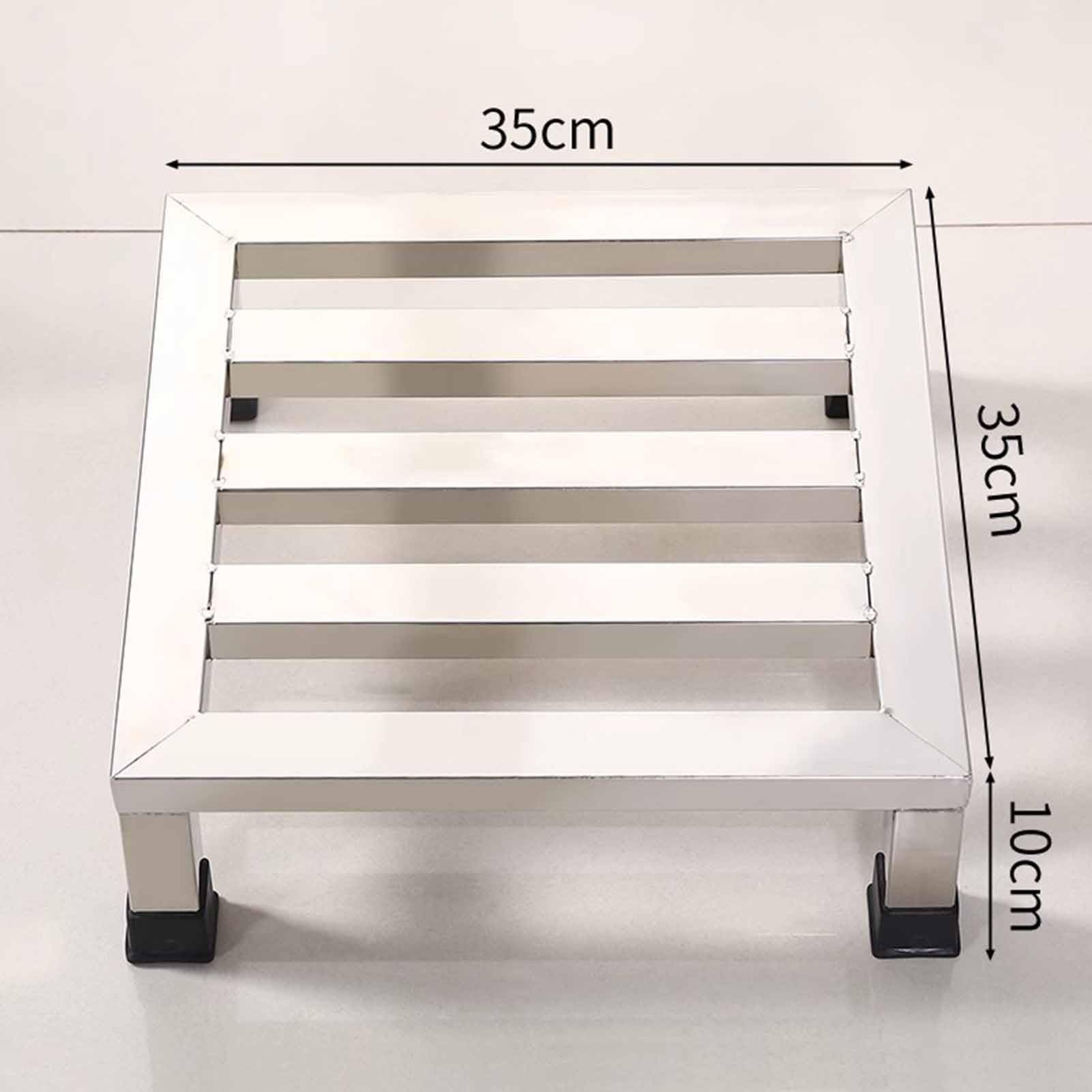 Soporte elevador de acero inoxidable para electrodomésticos, estante de suelo para lavadora y nevera, soporte de base dividida (tamaño: 35 x 35 x 10 cm)