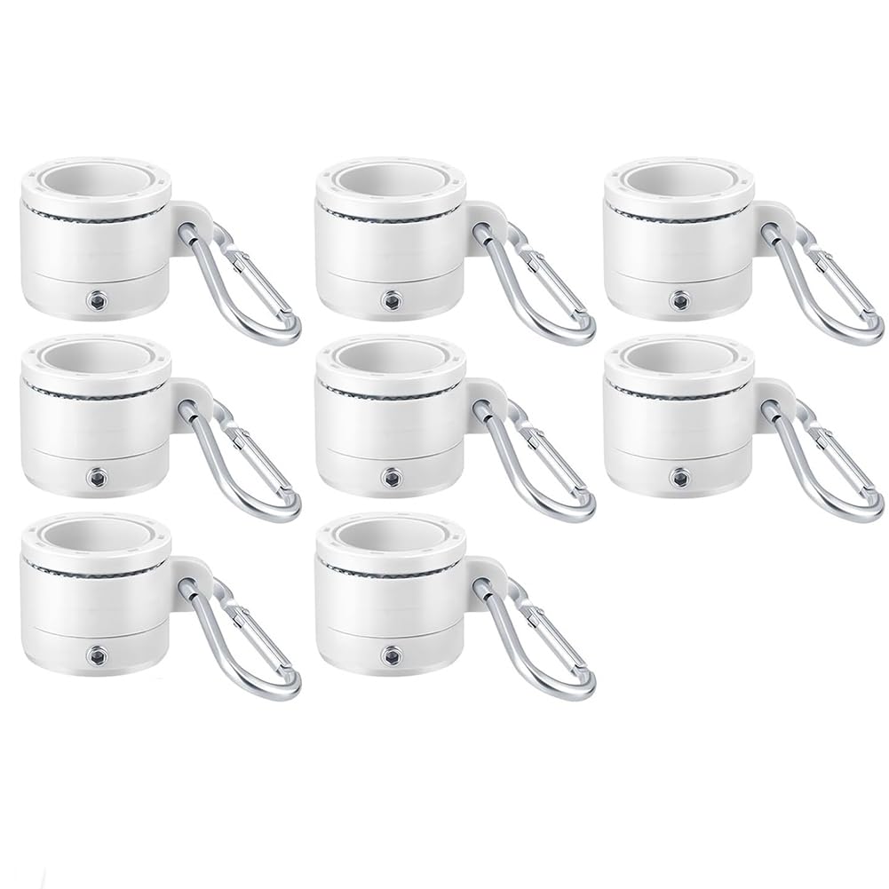Littimoon 8Pcs Plastic Flag Pole Rings with Bearings 360 Degree Rotating Anti Wrap Flag Mounting Ring for 0.76-1.0In Flag Pole