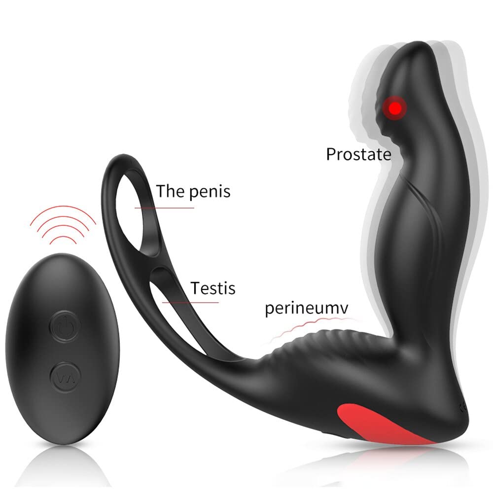 Plug anale Plug anale telecomandato senza fili con vibratore anale del massaggiatore della prostata maschio dell'anello del silicone 10 giocattoli adulti del sesso di velocità