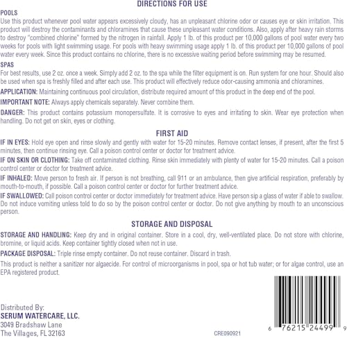 Image of 1.5 lbs Non-Chlorine Spa Shock - Oxidizer for Hot Tub & Spa - Fast-Dissolving, Crystal Clear Water, USA Made