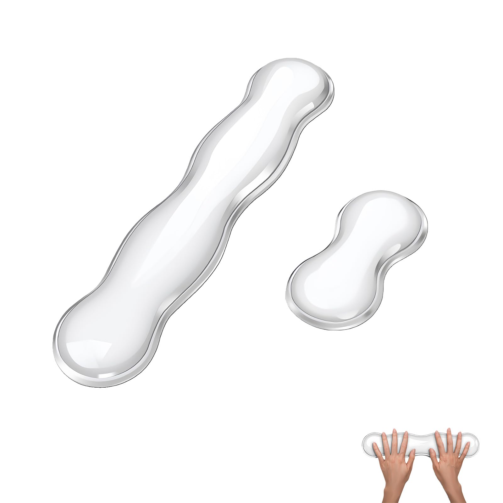 Silicone Gel Keyboard and Mouse Wrist Rest Set Ergonomic Cool Non-Slip Pad for Typing Pain Relief Comfort Support