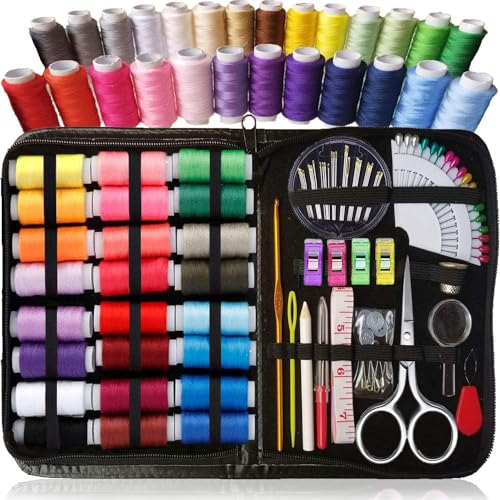 Catálogo de Costura los 5 más buscados. 43 Kit de Costura, Costurero con 106 Piezas Accesorios, Portátil Kit Coser Profesional con Tijeras, Perfecto para Uso Familiar/de Viaje/Adulto/Principiante/Emergencia, Dedal, Hilo,...