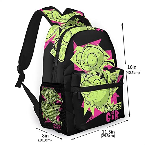 Casual Backpack Invader Cartoon_Zim Unisex High Capacity Students Schoolbag Travel Fashion Shoulders Bag2